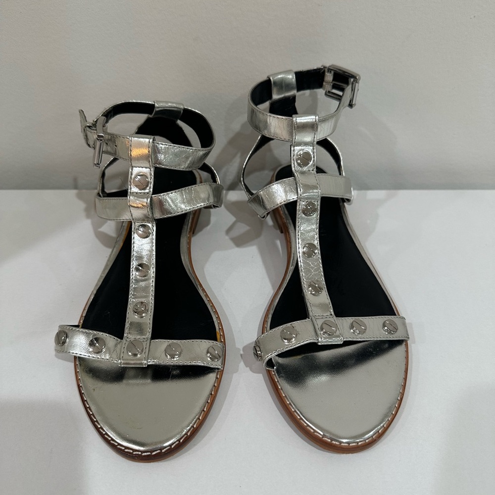 Rebecca Minkoff Silver Studded Sandals size 6